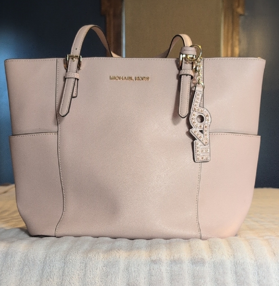 Michael Kors Pink Textured Leather Tote